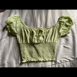 Light Green Off the Shoulder Top